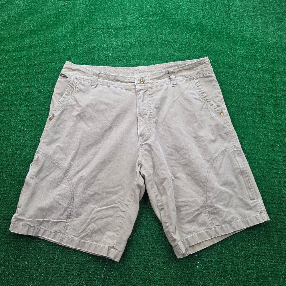 Kuhl Ryder Cargo Shorts‎ Mens 36 Tan Vintage Patina Dye Work Utility Hiking